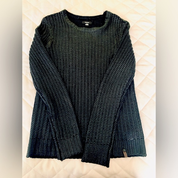 RUDSAK design shiny black acrylic knit crew neck long sweater top long sleeves - Picture 12 of 16